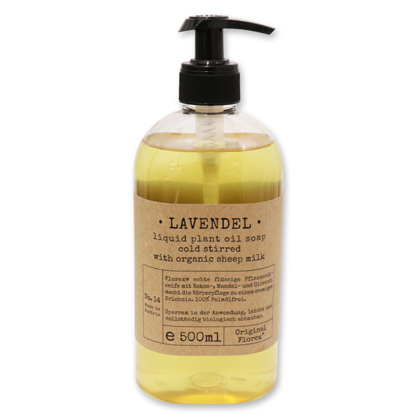 Real liquid plant oil soap with sheep milk 500ml "Pure Soaps", Lavender 