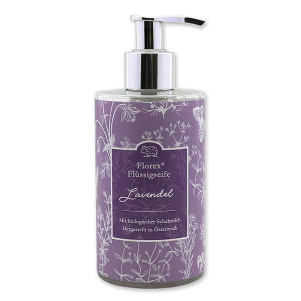 Flüssigseife mit Schafmilch 250ml im Spender "Florentine", Lavendel 