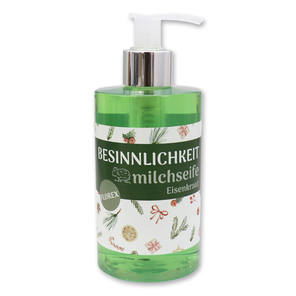 Liquid sheep milk soap 250ml in a dispenser "Besinnlichkeit", Verbena 