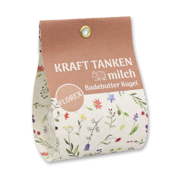 Bath butter ball with sheep milk 50g in a bag "Kraft tanken", Spruce Needles /Swiss Pine 