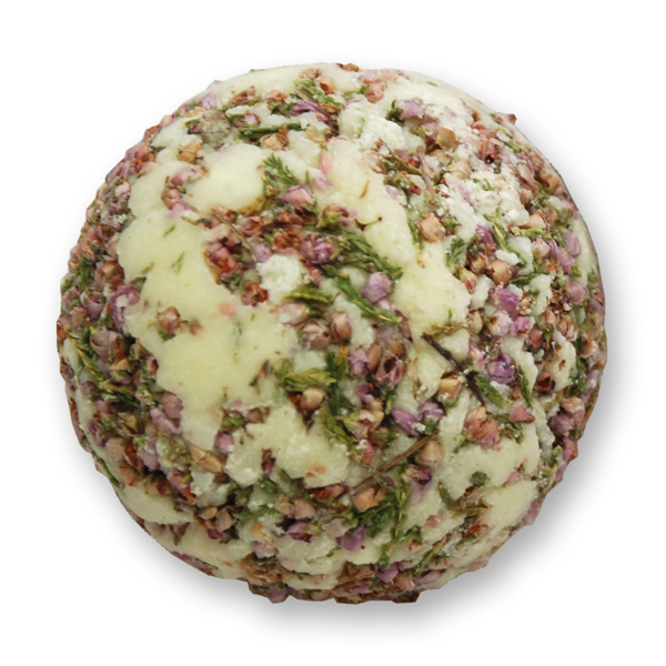 Bath butter ball with sheep milk 50g, Heather/White Tea 