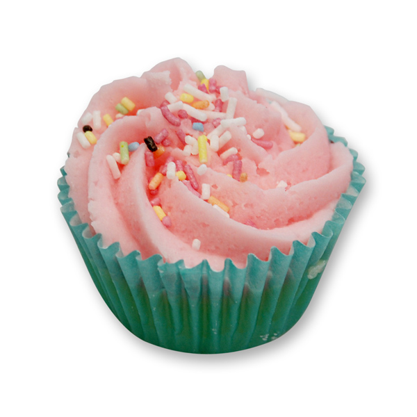 Bath butter cupcake with sheep milk 45g, Sugar Sprinkles/Strawberry 