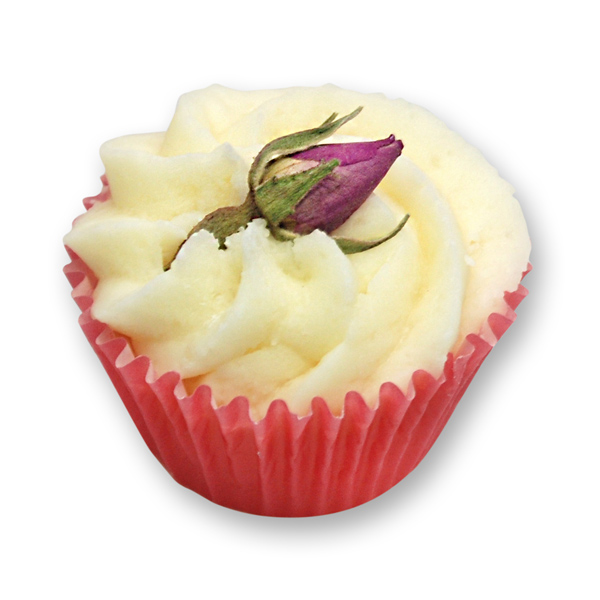 Badebutter-Cupcake mit Schafmilch 45g, Rosenknospe/Rose 