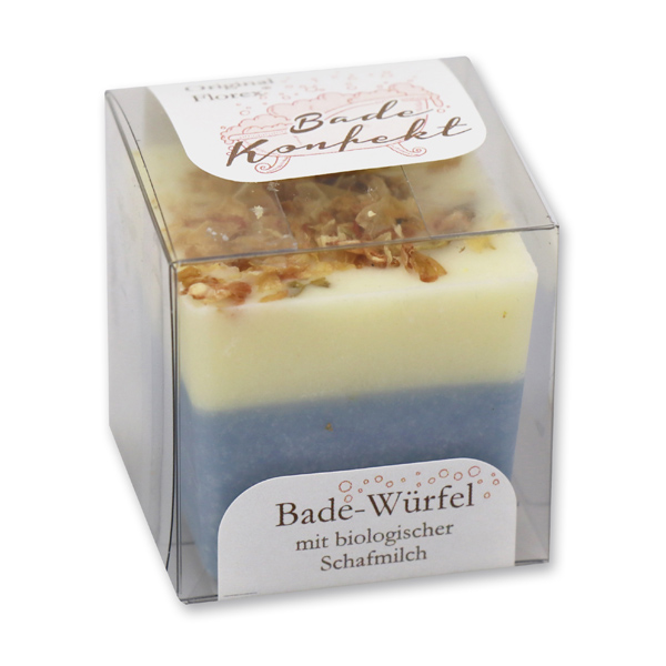 Bath butter cube with sheep milk 50g in box, Jasmine/White Tea 