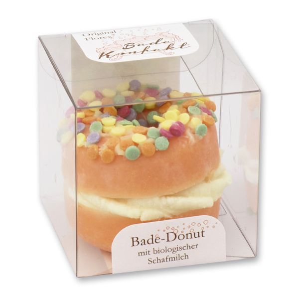 Bath butter donut with sheep milk 60g in box, Sugar Sprinkles/Orange 