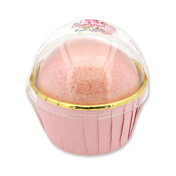Bath ball with sheep milk 125g in a cases modern, Flower 