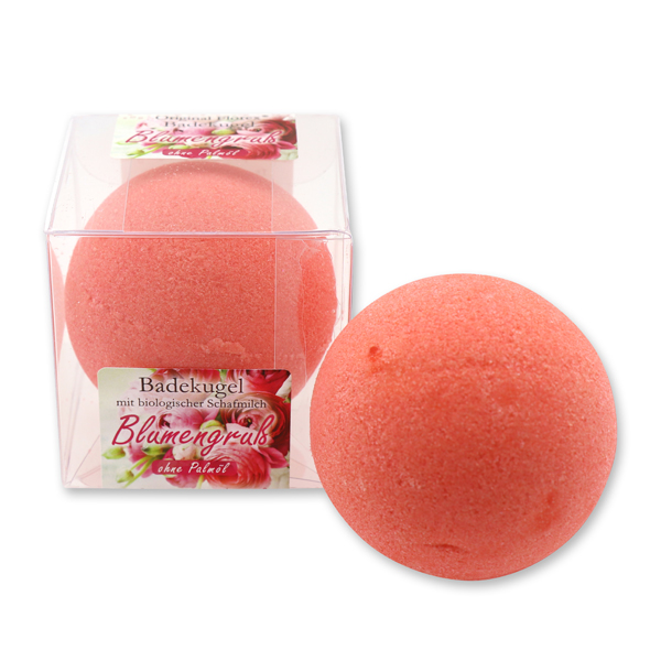 Bath ball with sheep milk 125g in a box, Flower 