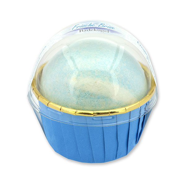 Badekugel mit Schafmilch 125g im Förmchen modern, Frische Brise 