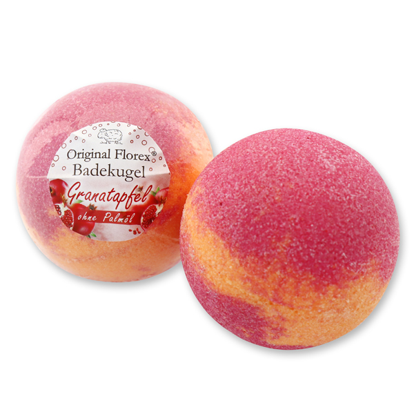 Bath ball with sheep milk 125g, Pomegranate 