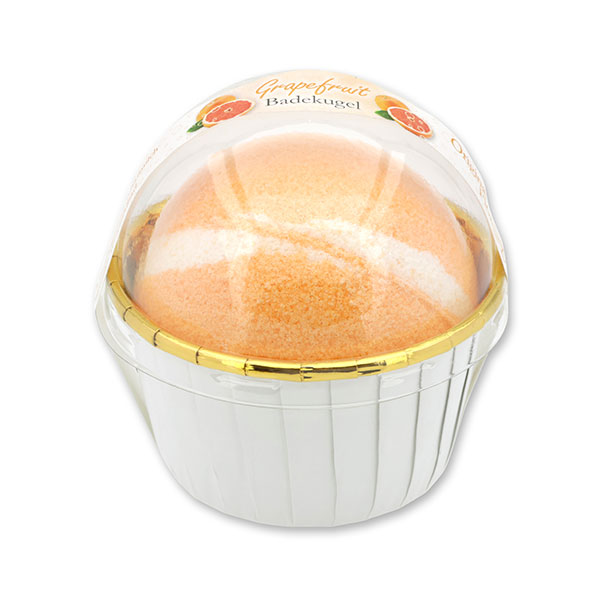 Bath ball with sheep milk 125g in a cases modern, Grapefruit 