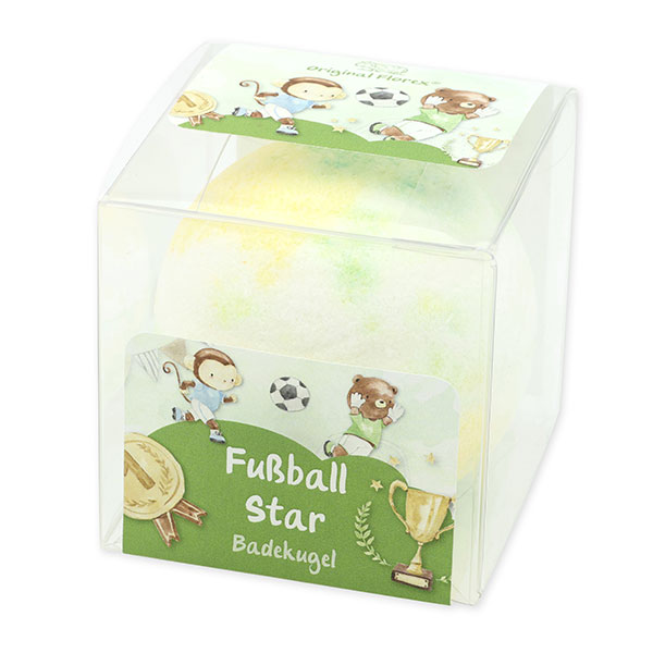 Bath ball with sheep milk 125g in a box "Fußball Star", Magic land 