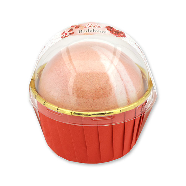 Bath ball with sheep milk 125g in a cases modern, Love 