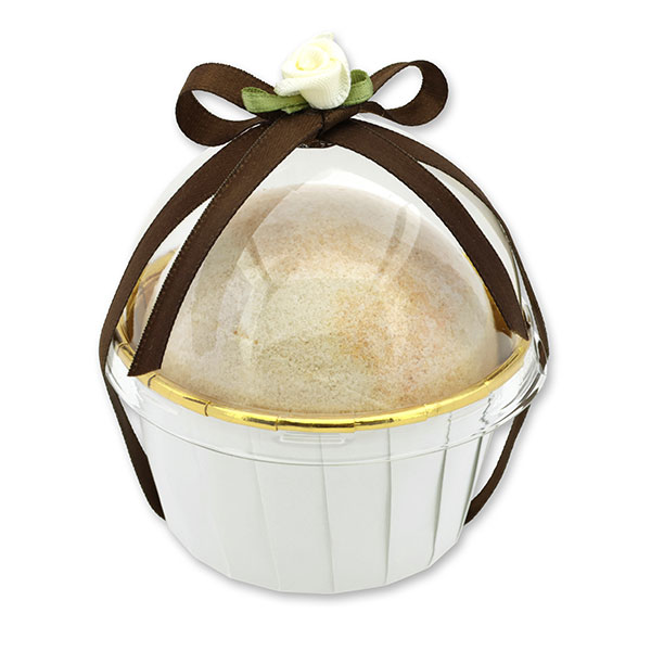 Bath ball with sheep milk 125g in a cases decorated, Milk & honey 