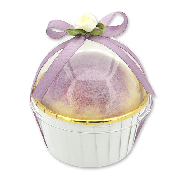 Badekugel mit Schafmilch 125g im Förmchen dekoriert, Passionsfrucht 