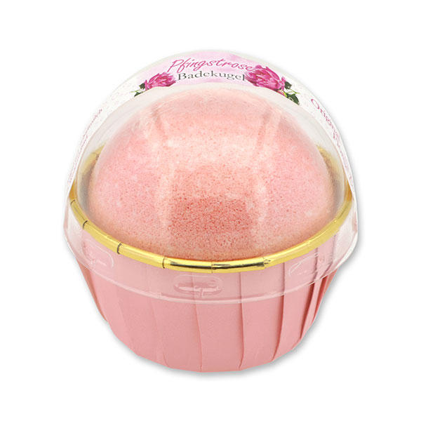 Badekugel mit Schafmilch 125g im Förmchen modern, Pfingstrose 