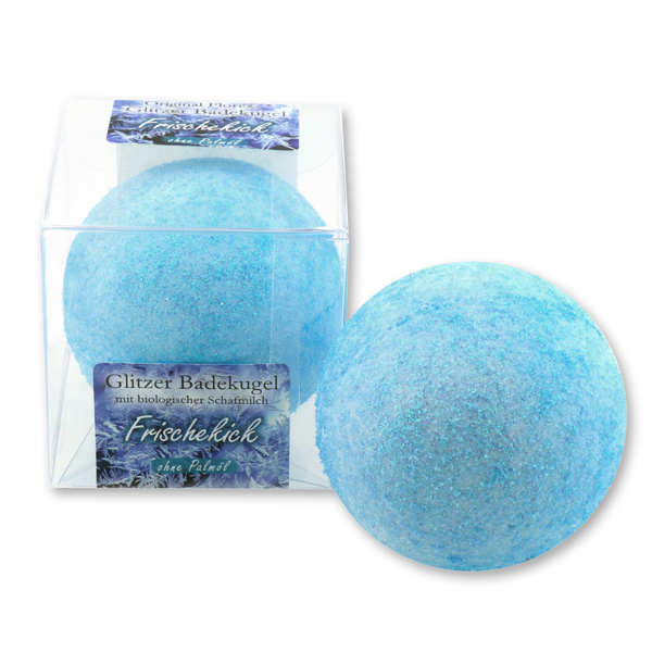 Bath ball with sheep milk 130g in a box, Refreshing 