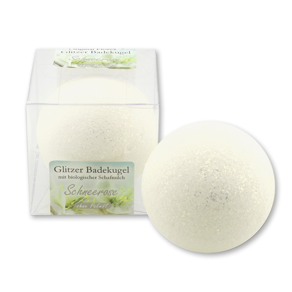 Bath ball with sheep milk 130g in a box, Christmas rose 