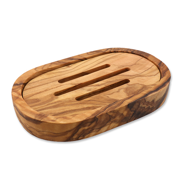 Oval soap dish made out of olivewood 13,5x8,5cm 