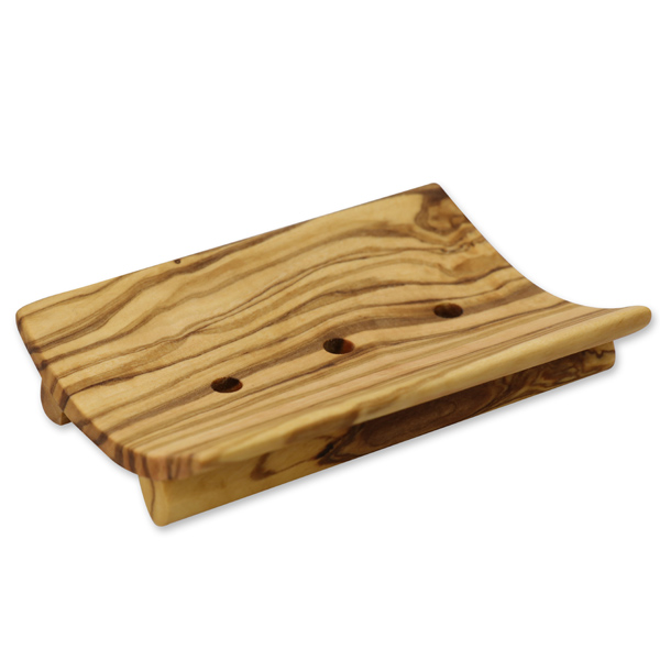 Wooden soap dish square with holes 11x7cm 