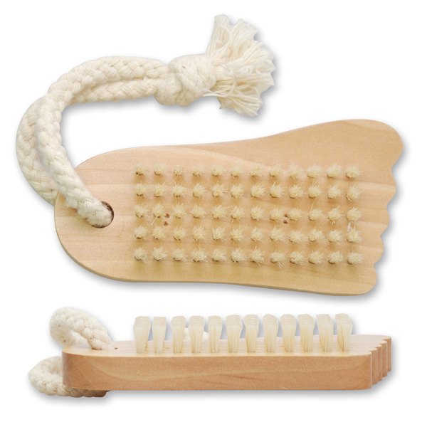 Wooden nailbrush foot shaped 