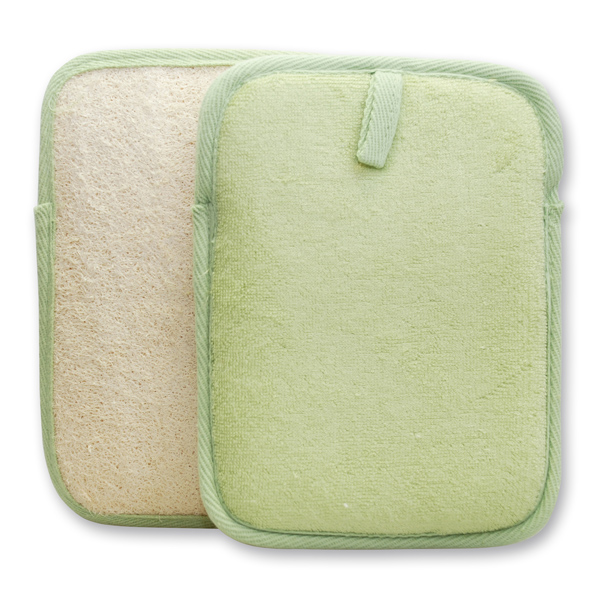 massaging washcloth, green 