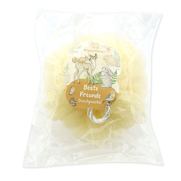 Duschpuschel "Beste Freunde", weiß 