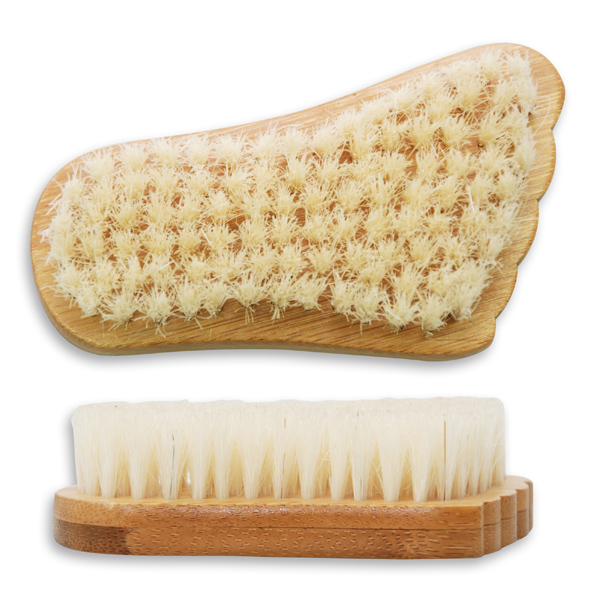 Wooden nailbrush foot shaped 