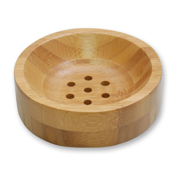 Soap dish made of bamboo wood round 