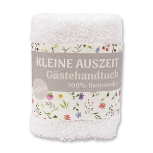 Waschtuch 30x30cm "Kleine Auszeit", weiß 
