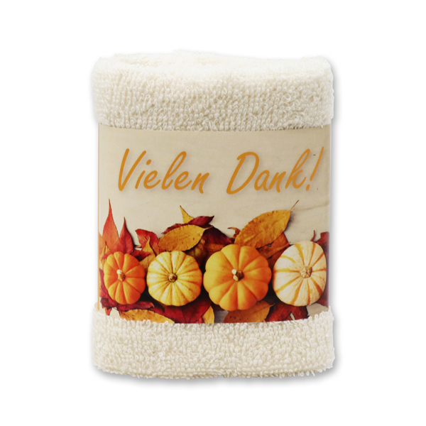 Waschtuch 30x30cm "Vielen Dank", creme 
