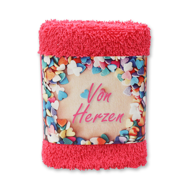 Waschtuch 30x30cm "Von Herzen", pink 
