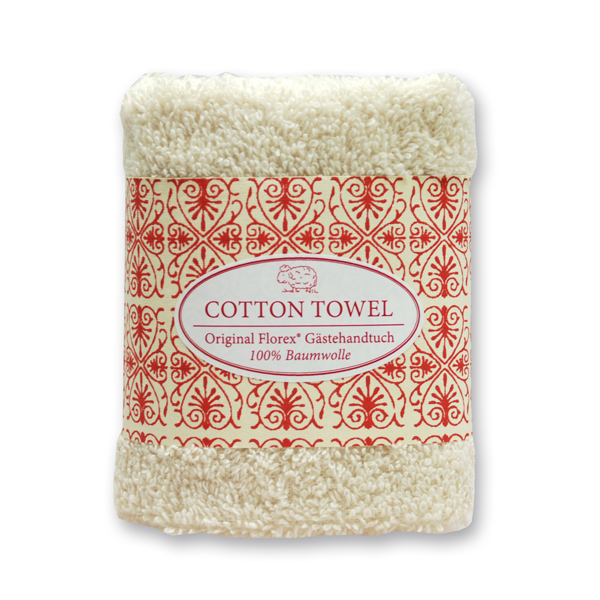 Hand towel 30x30cm "Red Edition", creme 