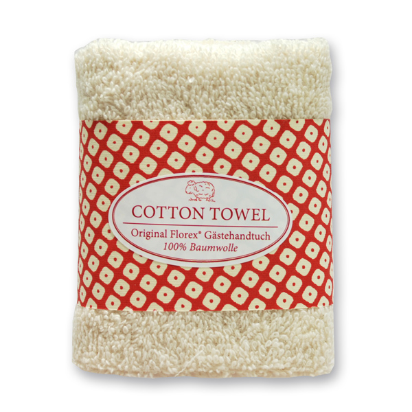 Hand towel 30x30cm "Red Edition", creme 