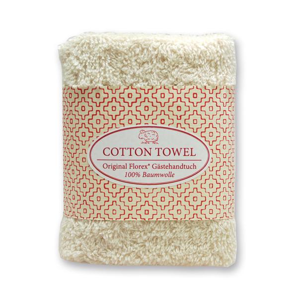 Hand towel 30x30cm "Red Edition", creme 