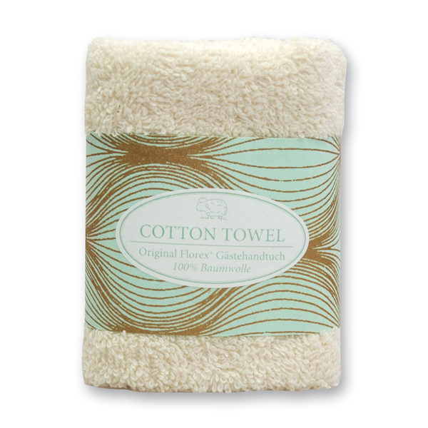 Hand towel 30x30cm "Turquoise Edition", creme 