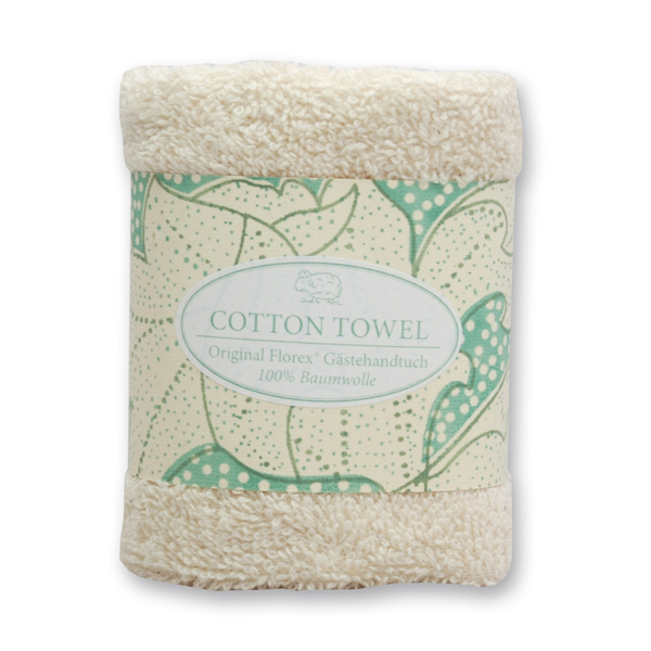 Hand towel 30x30cm "Turquoise Edition", creme 