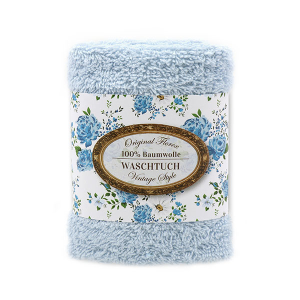 Waschtuch 30x30cm "Vintage-Motiv 114", blau 