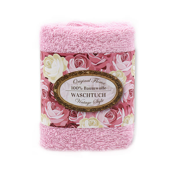 Waschtuch 30x30cm "Vintage-Motiv 151", rosa 