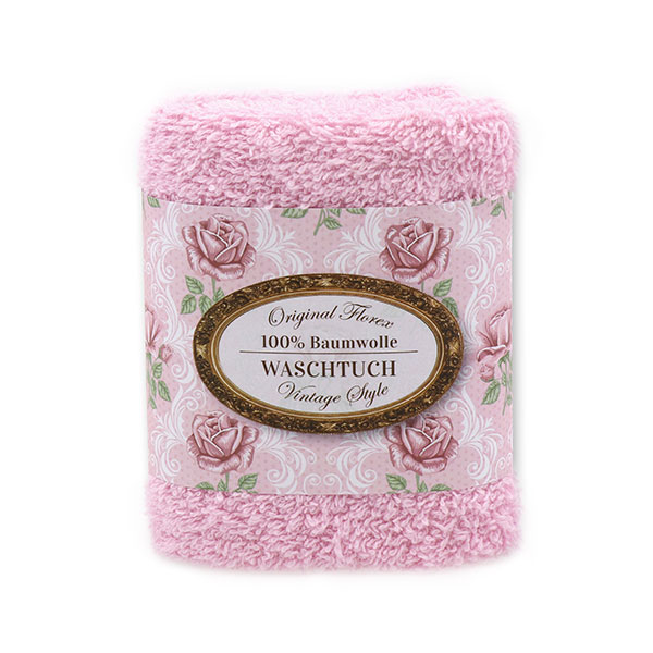 Waschtuch 30x30cm "Vintage-Motiv 19", rosa 