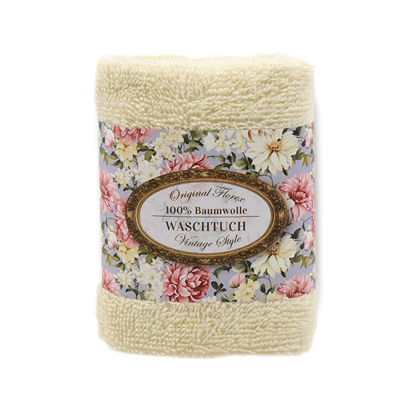 Waschtuch 30x30cm "Vintage-Motiv 203", creme 