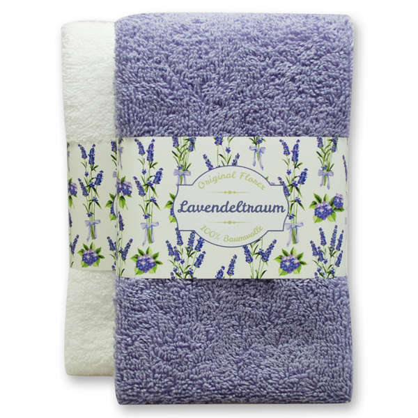 Guest towel 30x50cm "Lavendeltraum", lilac/white 