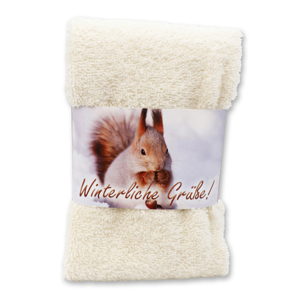 Guest towel 30x50cm "Winterliche Grüße", creme 