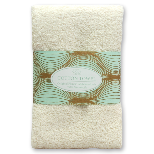 Guest towel 30x50cm "Turquoise Edition", creme 