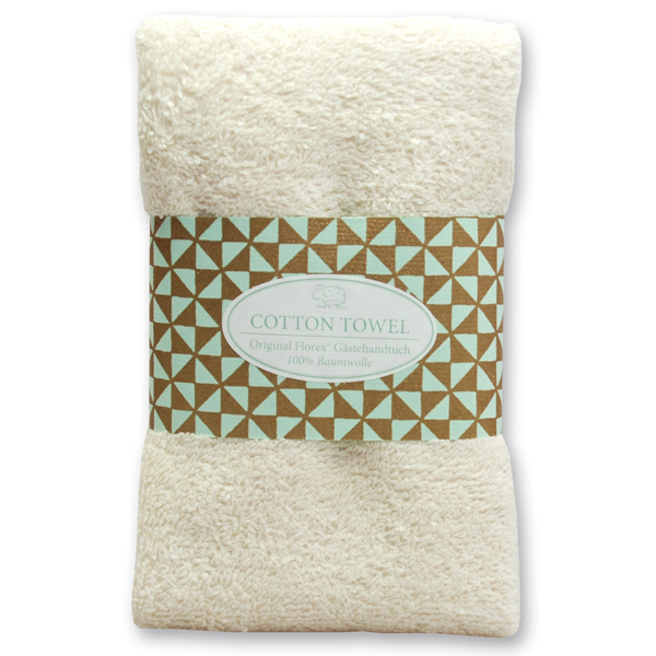 Guest towel 30x50cm "Turquoise Edition", creme 