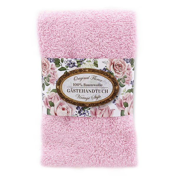 Gästehandtuch 30x50cm "Vintage-Motiv 144", rosa 