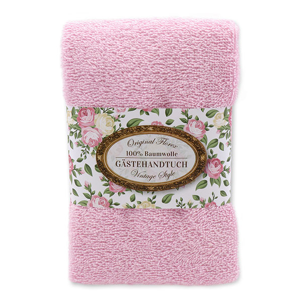 Towel 30x50cm "Vintage motif 76", light pink 