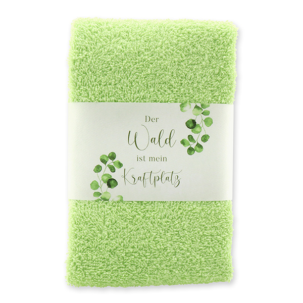 Guest towel 30x50cm "Der Wald ist mein Kraftplatz", green 