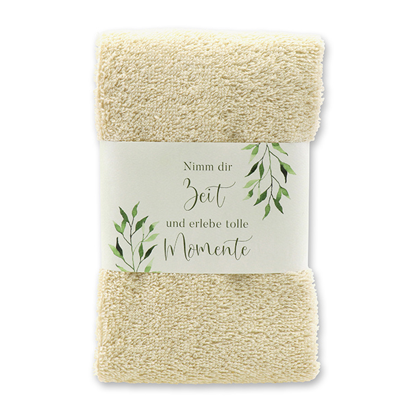 Guest towel 30x50cm "Nimm dir Zeit...", beige 