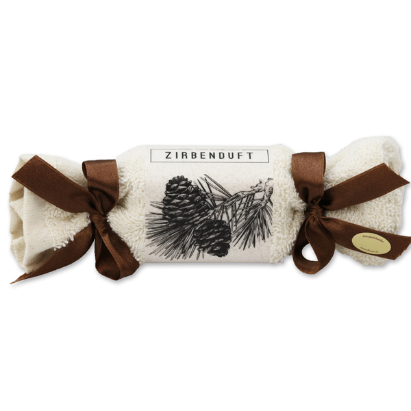 Sheep milk soap 100g in a washcloth "Zirbenduft", Swiss pine 