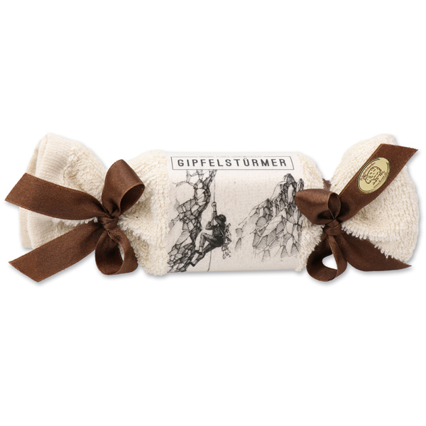 Sheep milk soap 100g in a washcloth "Gipfelstürmer", Swiss pine 